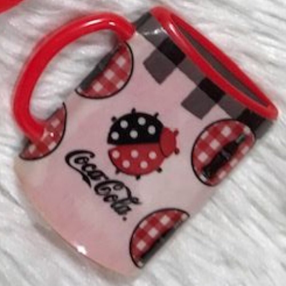 NWOT Set of 3 Vintage Coca-Cola Ladybug Check Plate Mug Caddy Nesting Magnets - Picture 4 of 8